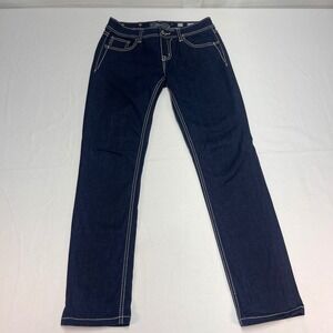 Miss Me Jeans Womens 27 Easy Skinny Dark Wash Embellished Pockets